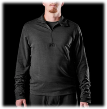 ECWCS Level 2 Grid Fleece Base Layer Top in Black - Front View