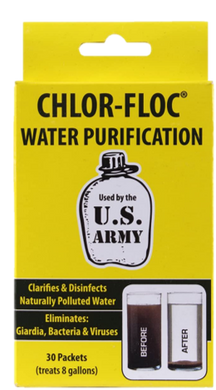 Military Water Purification (Chlor Floc) Packets