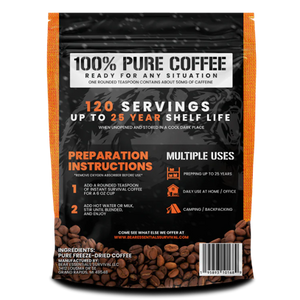 SURVIVAL COFFEE / FREEZE DRIED 120 SERVINGS